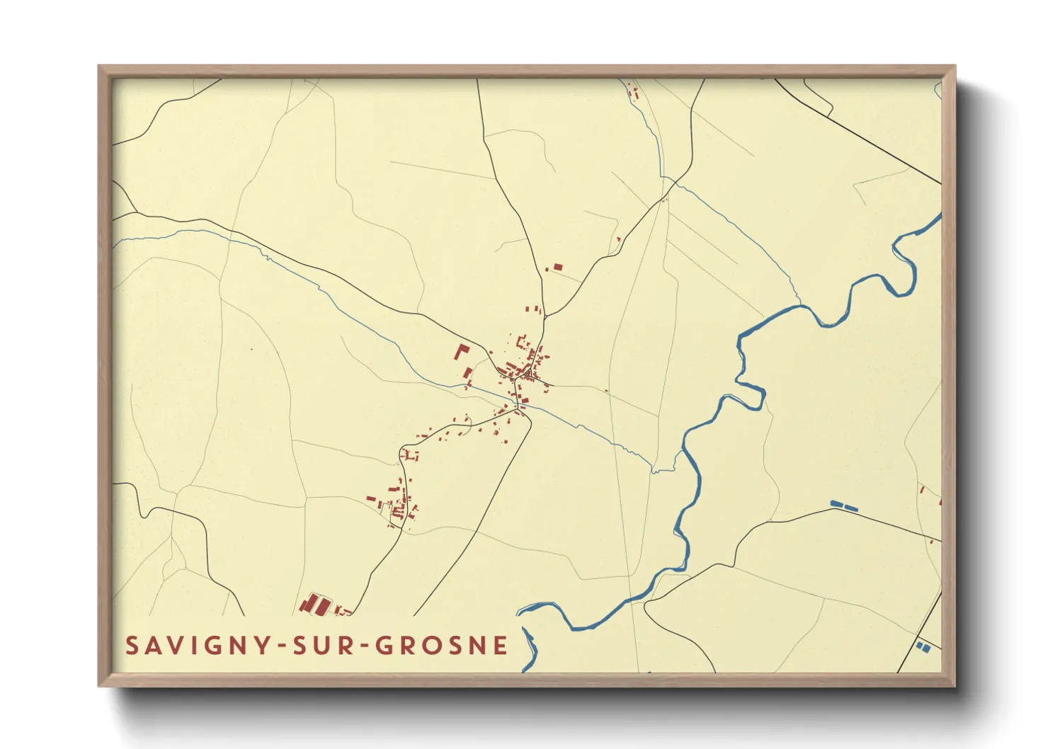 Une affiche de carte sur Savigny-sur-Grosne