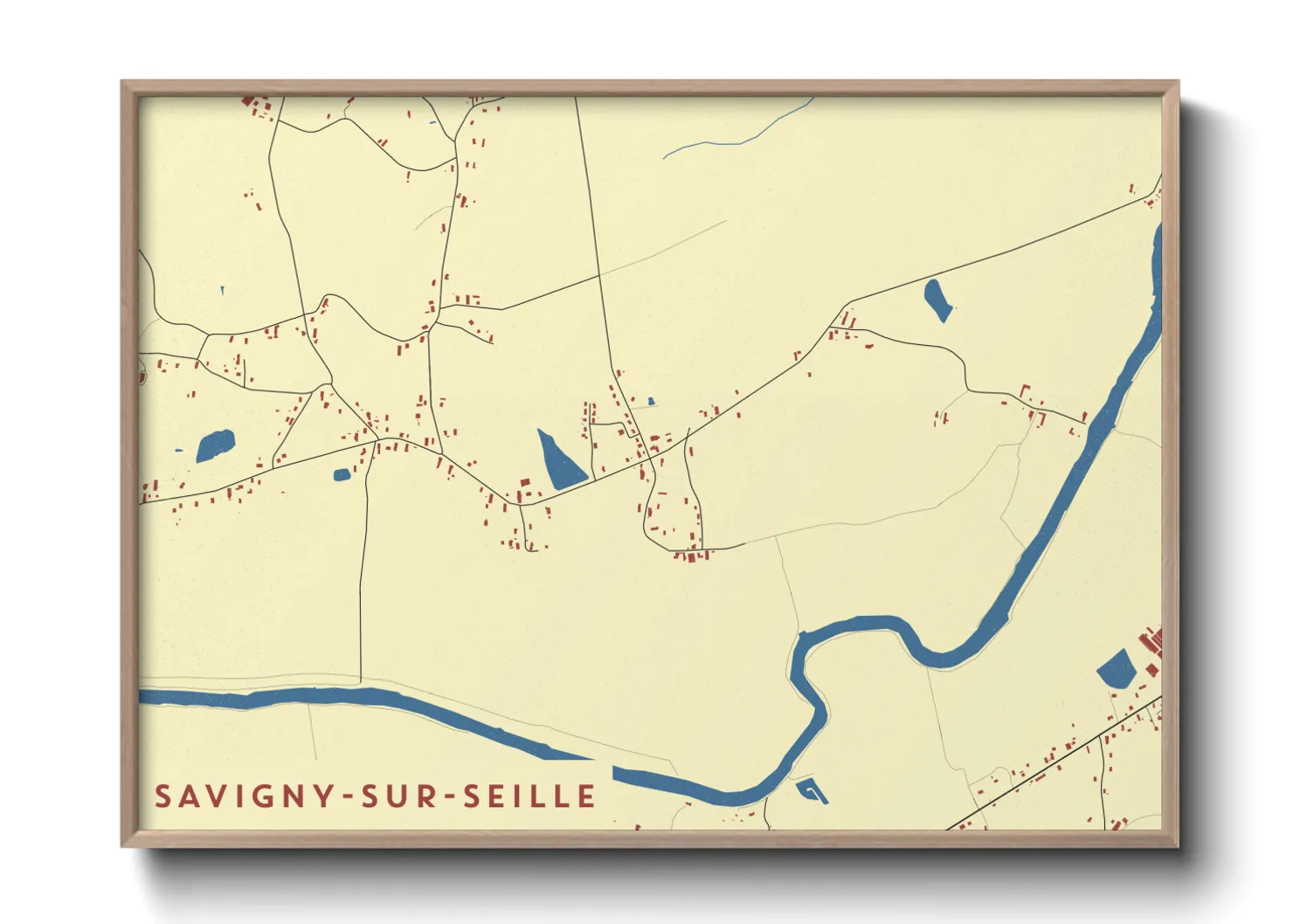 Une affiche de carte sur Savigny-sur-Seille