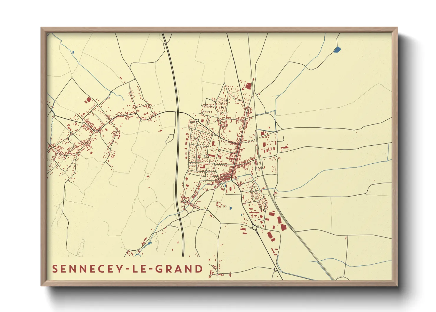 Une affiche de carte sur Sennecey-le-Grand