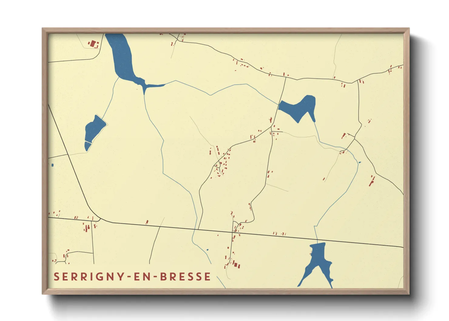 Une affiche de carte sur Serrigny-en-Bresse