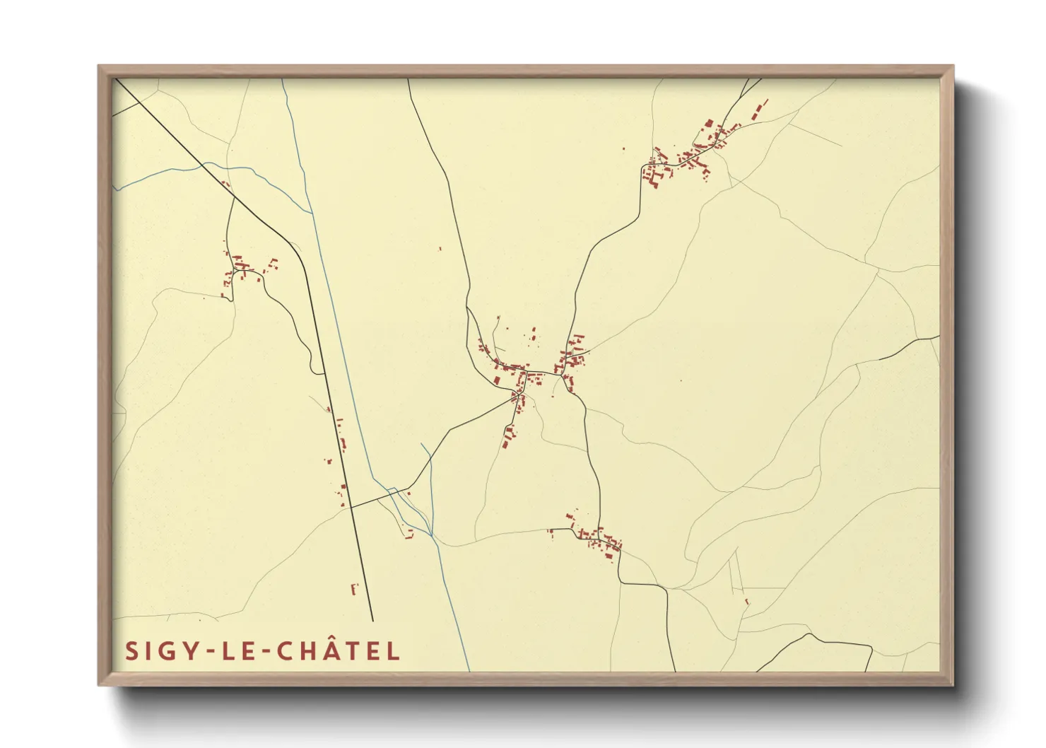 Une affiche de carte sur Sigy-le-Châtel