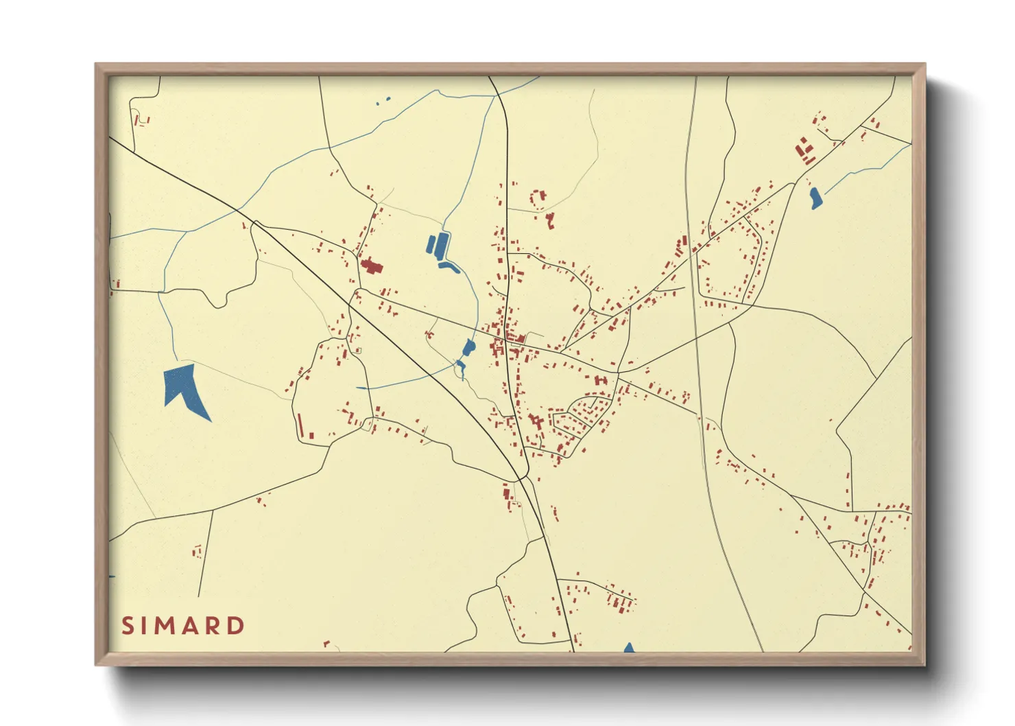 Une affiche de carte sur Simard