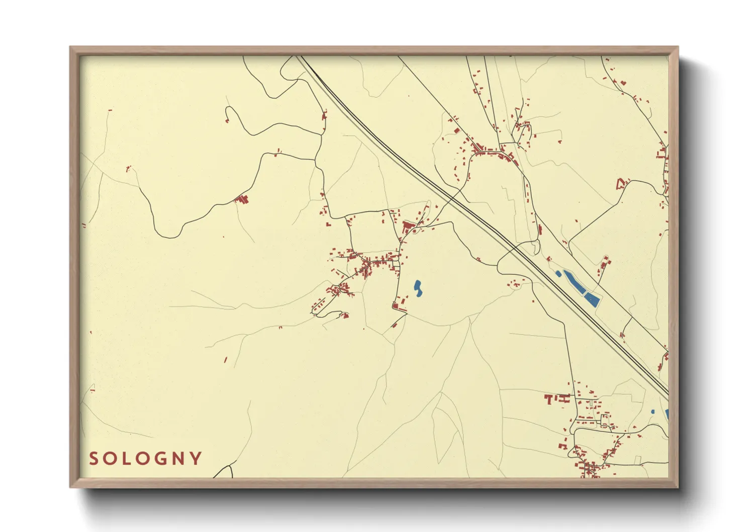 Une affiche de carte sur Sologny