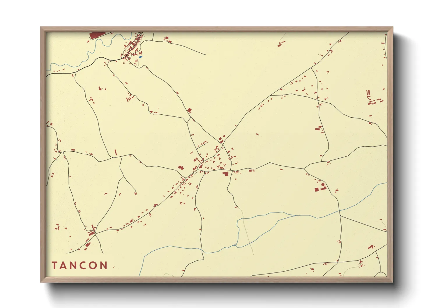 Une affiche de carte sur Tancon