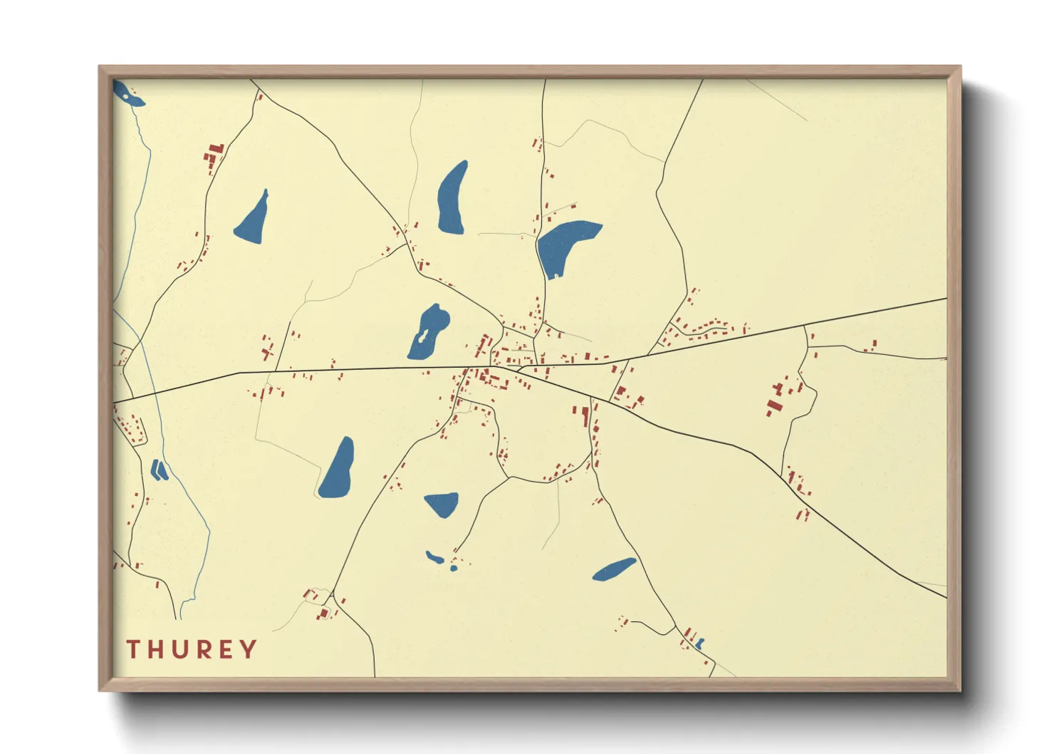 Une affiche de carte sur Thurey