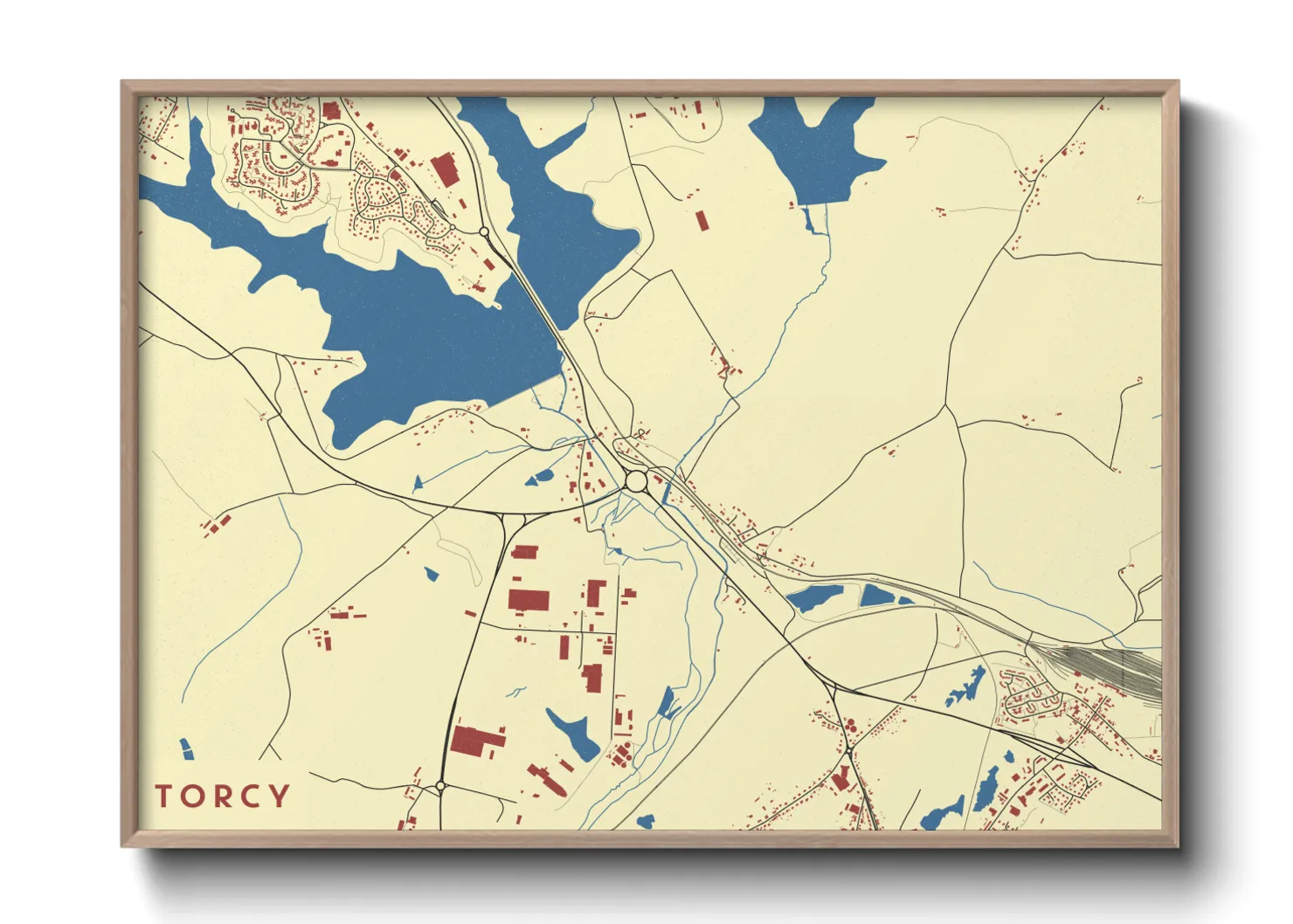 Une affiche de carte sur Torcy