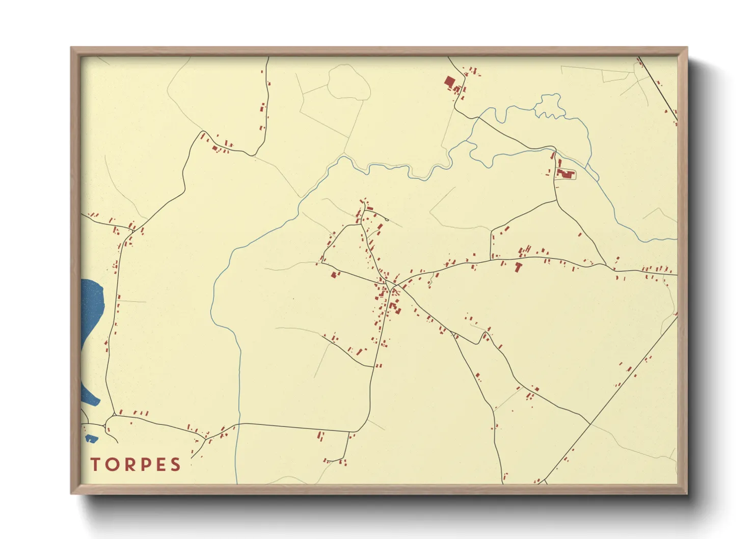Une affiche de carte sur Torpes