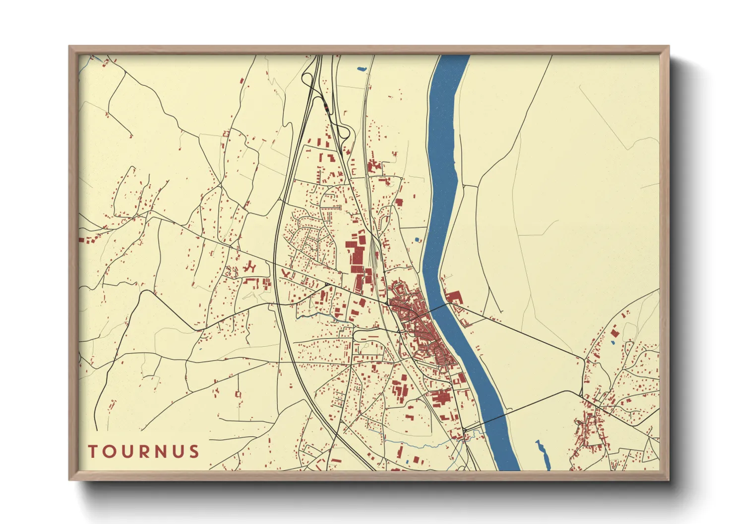 Une affiche de carte sur Tournus