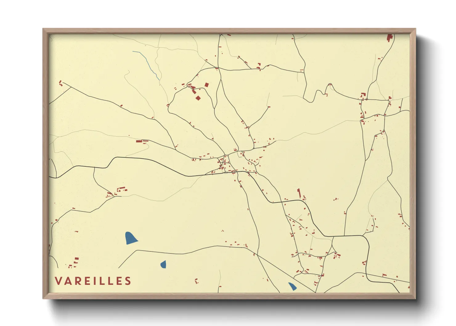 Une affiche de carte sur Vareilles