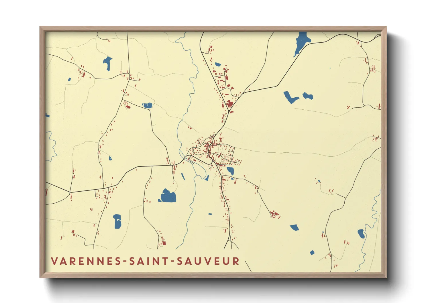 Une affiche de carte sur Varennes-Saint-Sauveur
