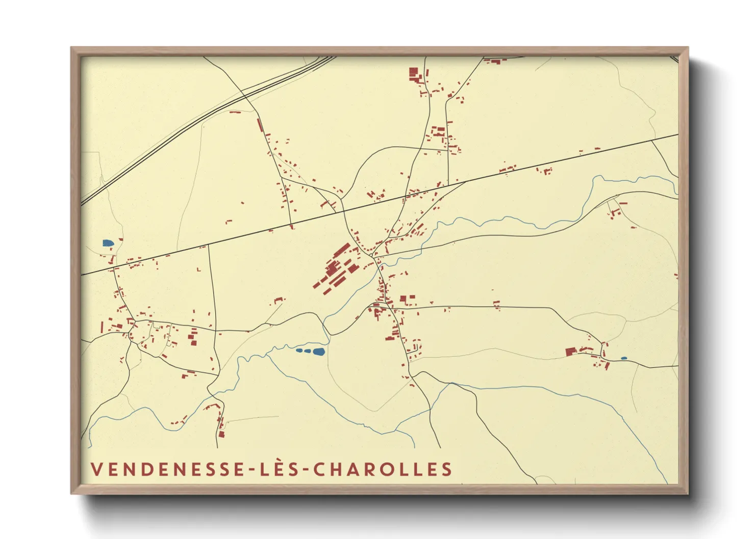 Une affiche de carte sur Vendenesse-lès-Charolles