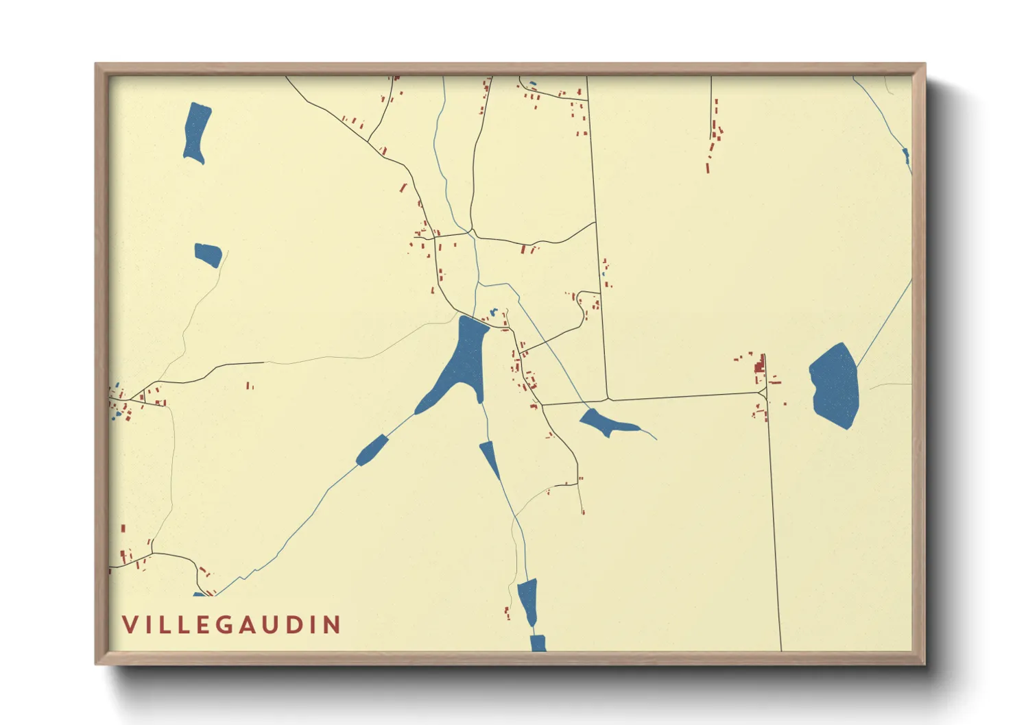 Une affiche de carte sur Villegaudin