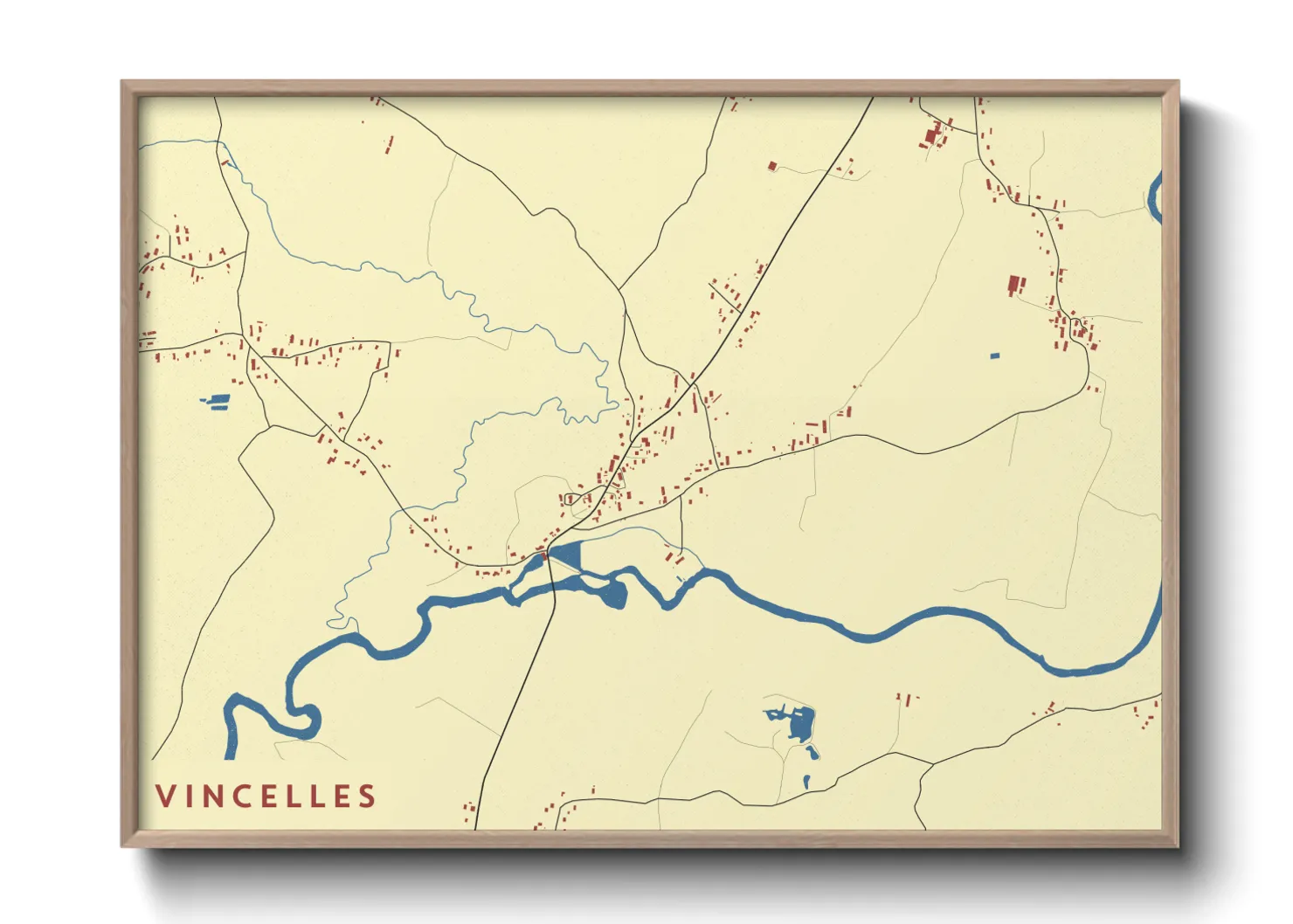 Une affiche de carte sur Vincelles