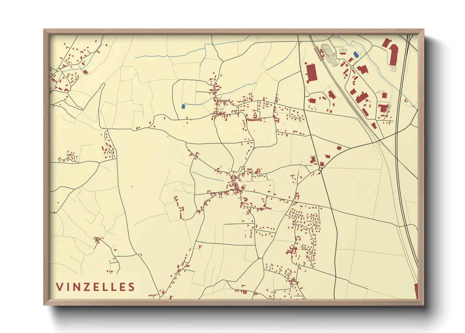 Une affiche de carte sur Vinzelles