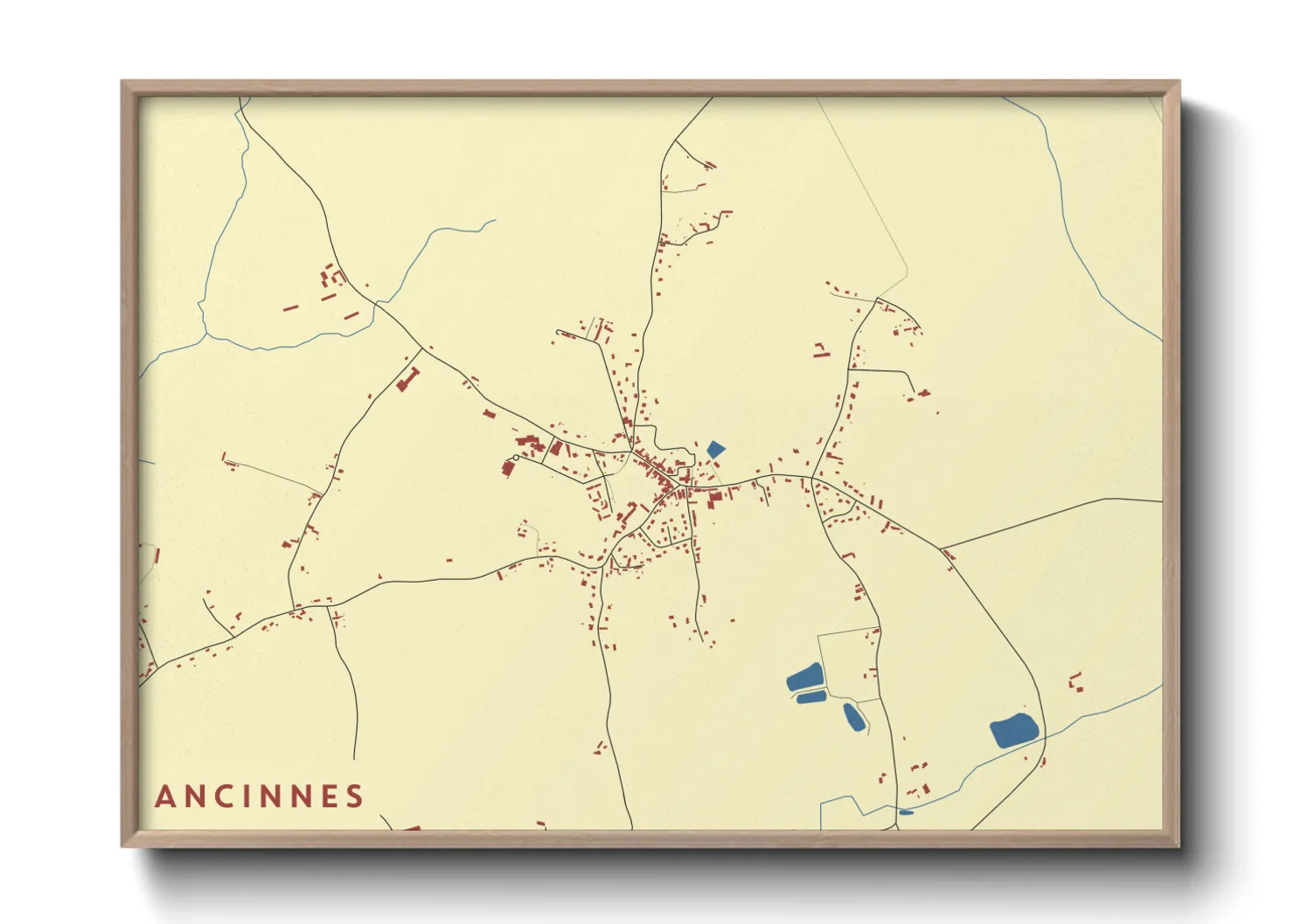 Une affiche de carte sur Ancinnes