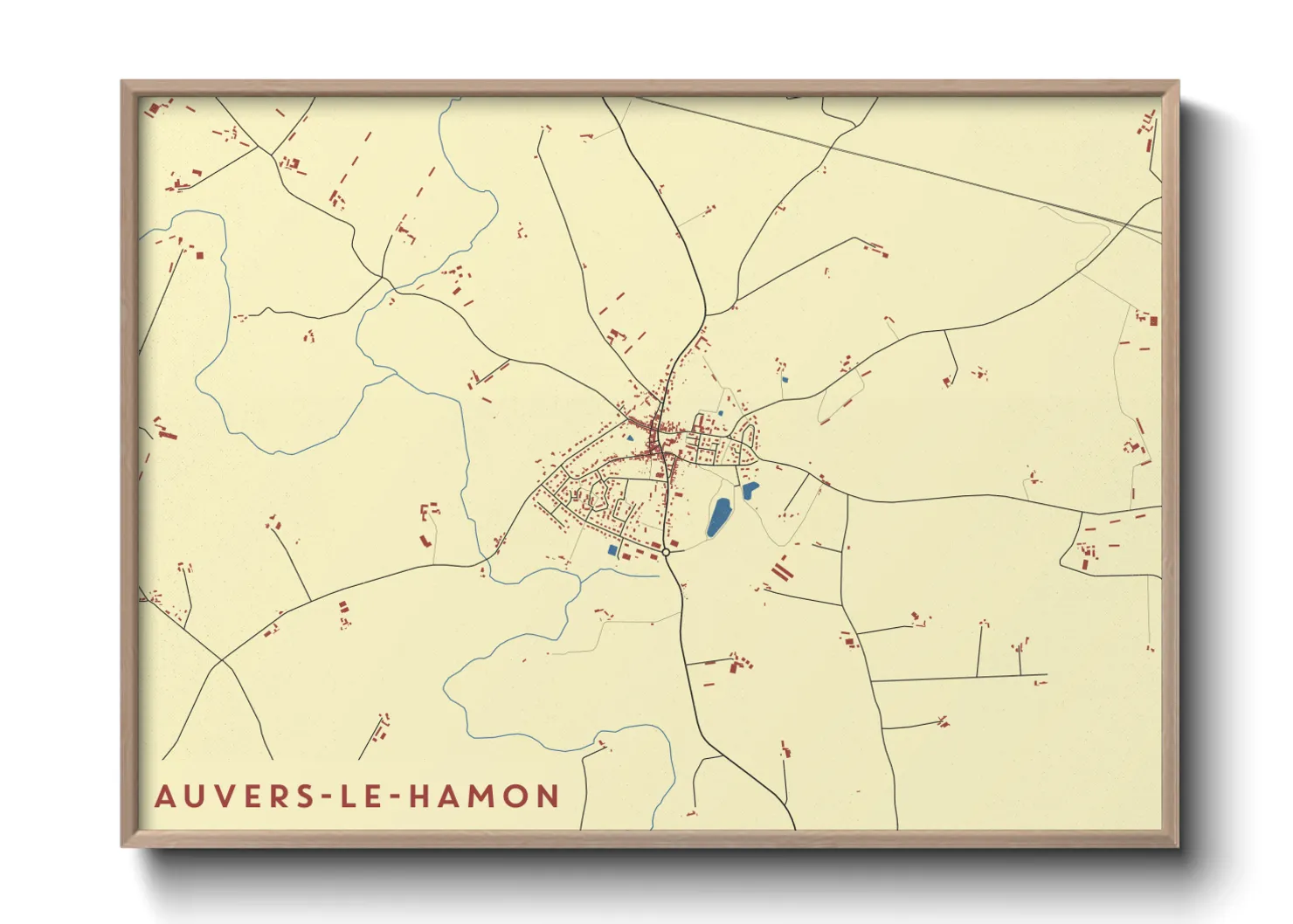 Une affiche de carte sur Auvers-le-Hamon
