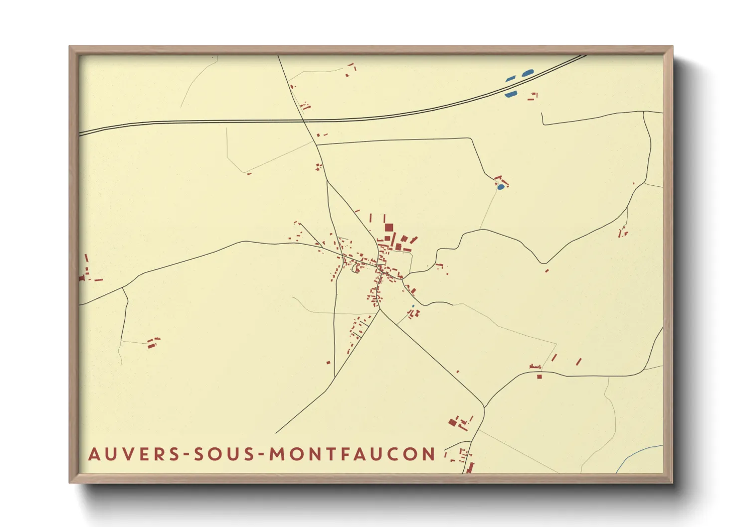 Une affiche de carte sur Auvers-sous-Montfaucon