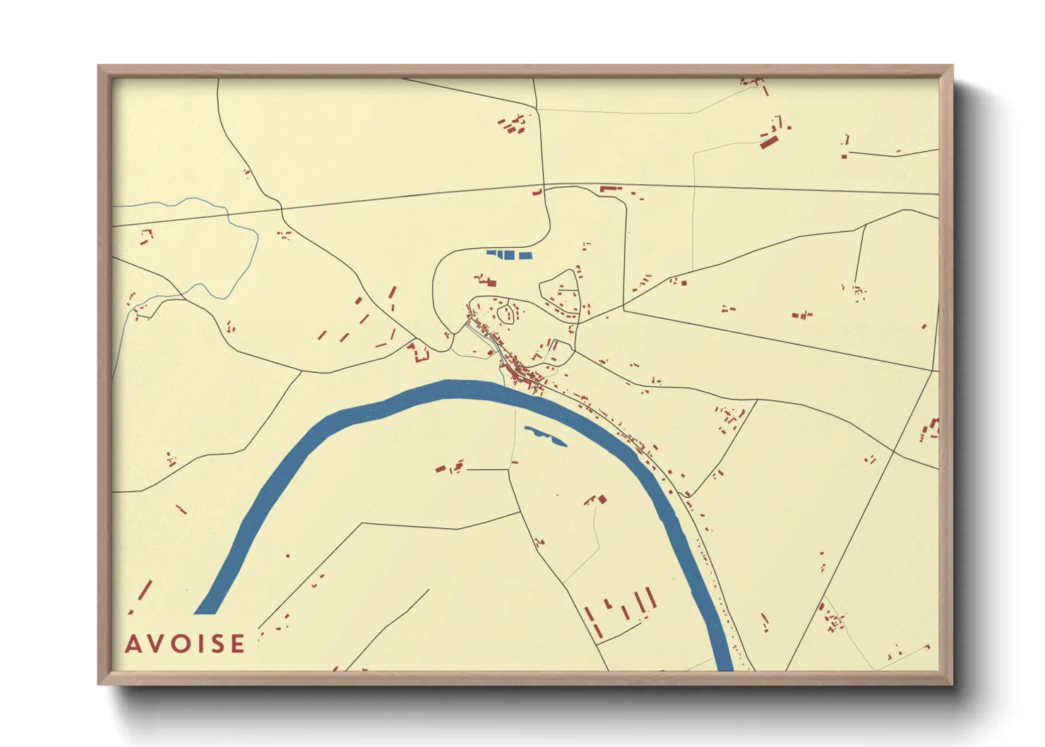 Une affiche de carte sur Avoise