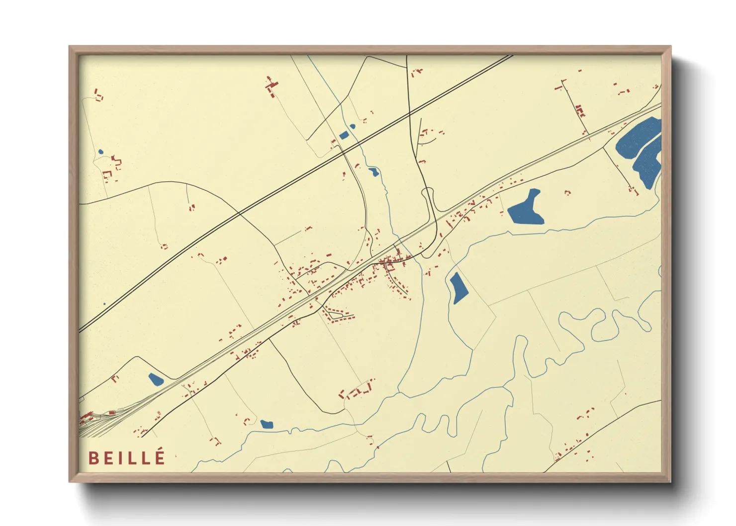 Une affiche de carte sur Beillé