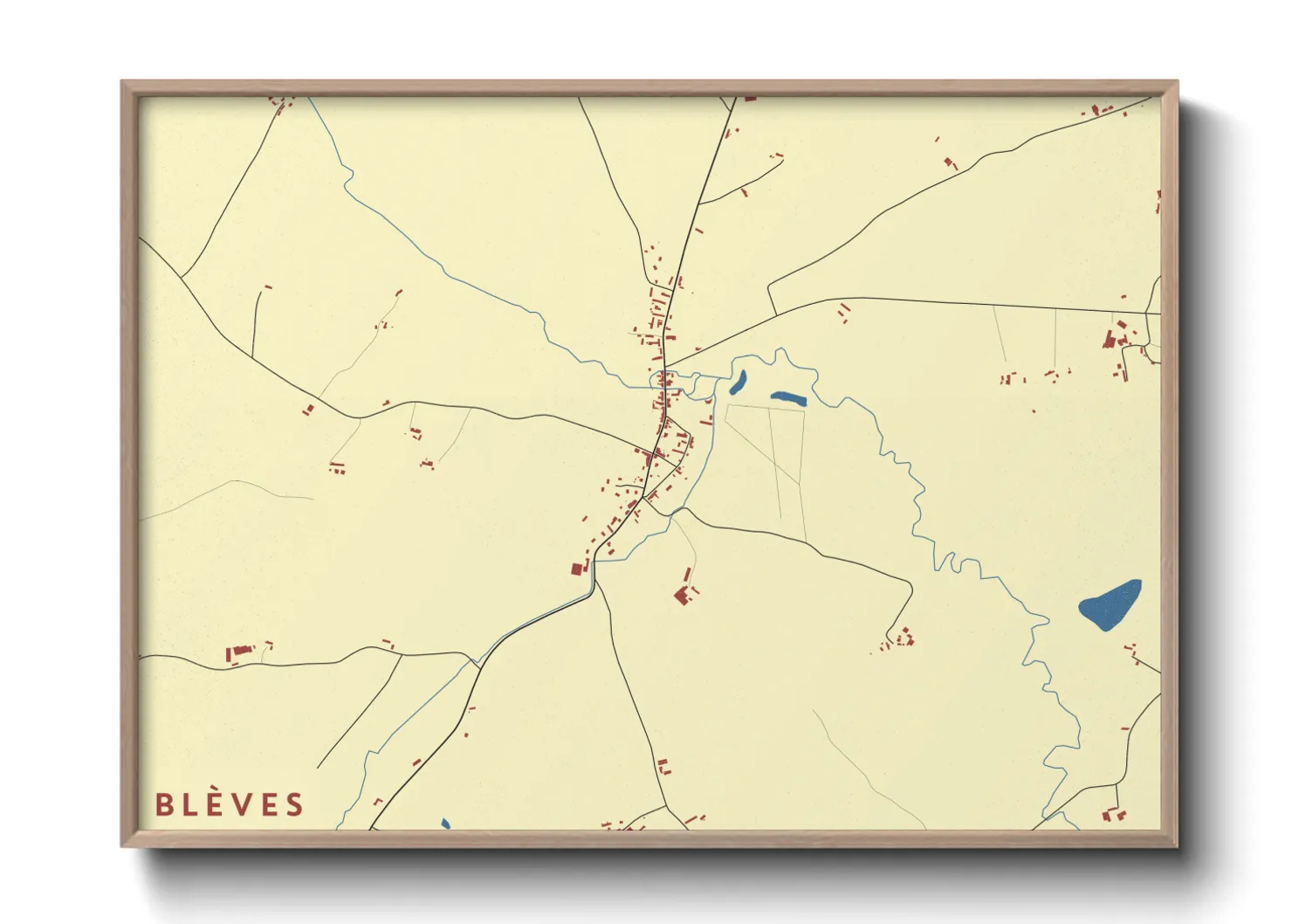 Une affiche de carte sur Blèves