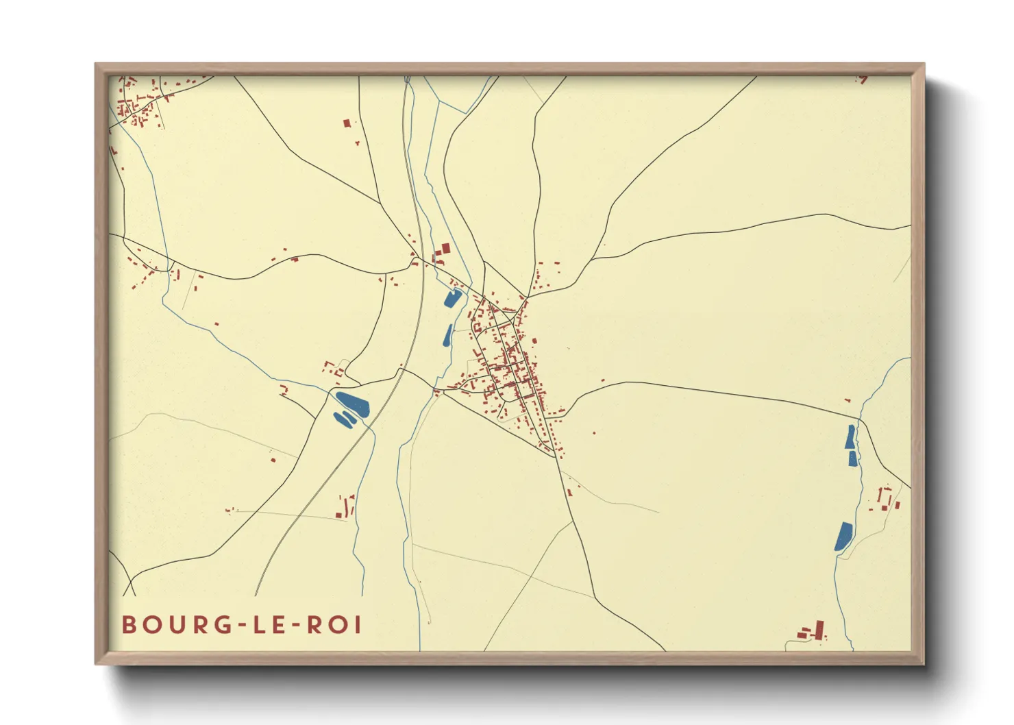 Une affiche de carte sur Bourg-le-Roi