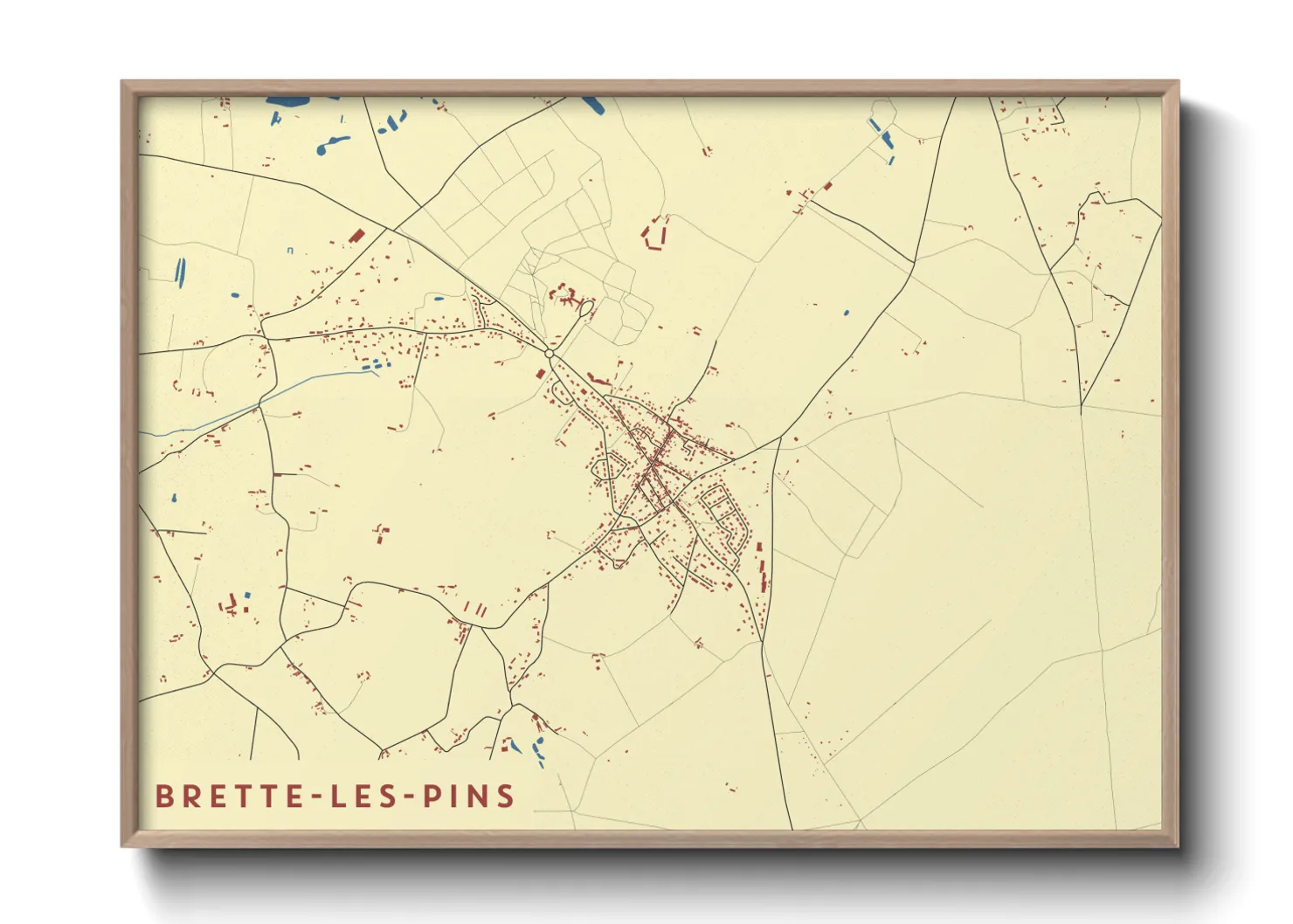 Une affiche de carte sur Brette-les-Pins