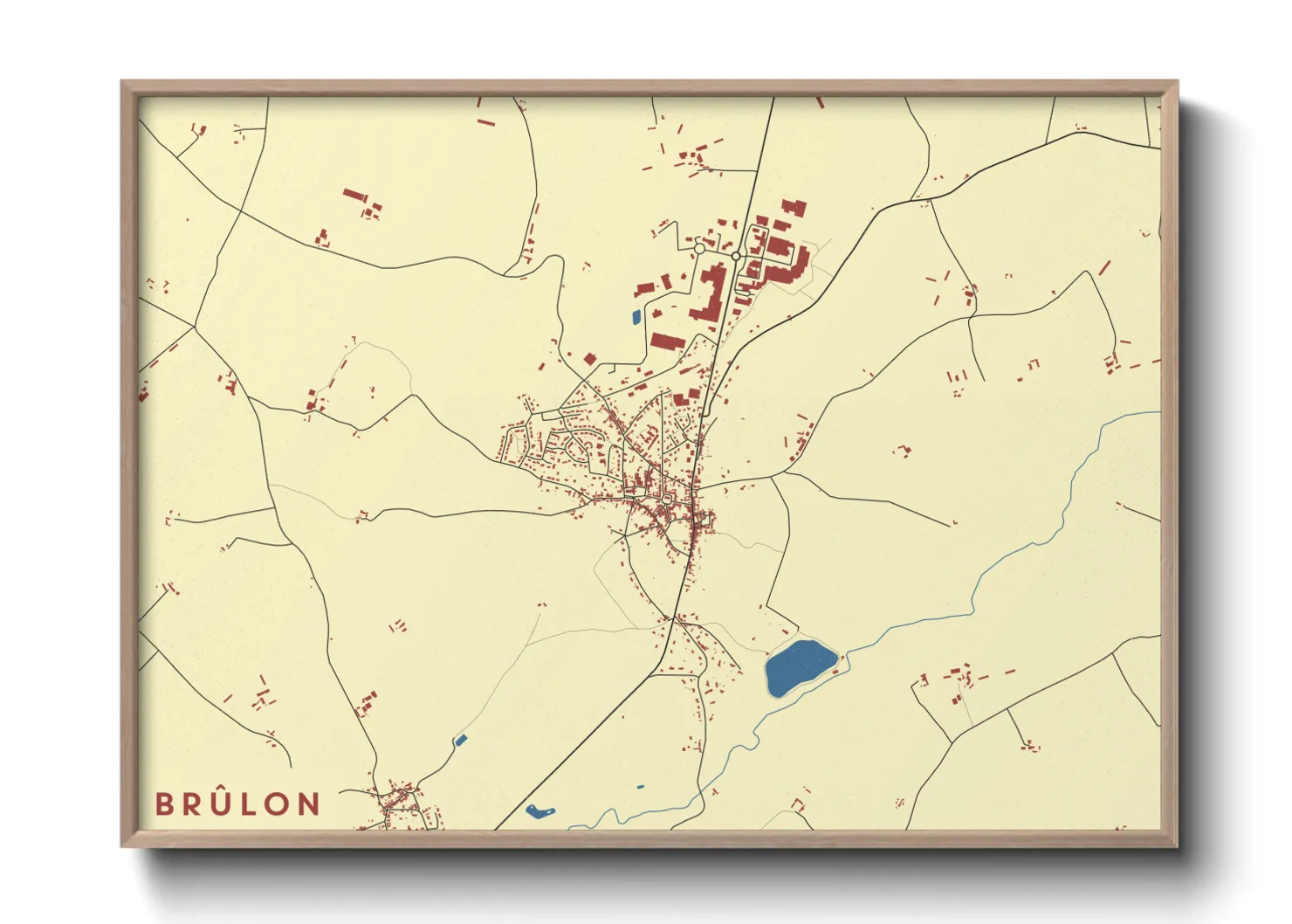 Une affiche de carte sur Brûlon