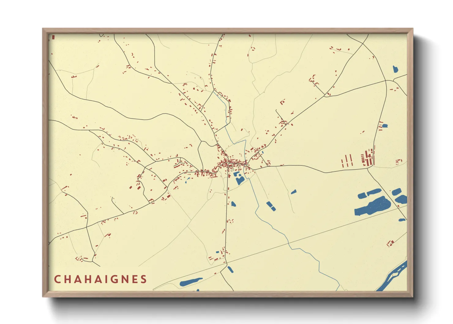 Une affiche de carte sur Chahaignes