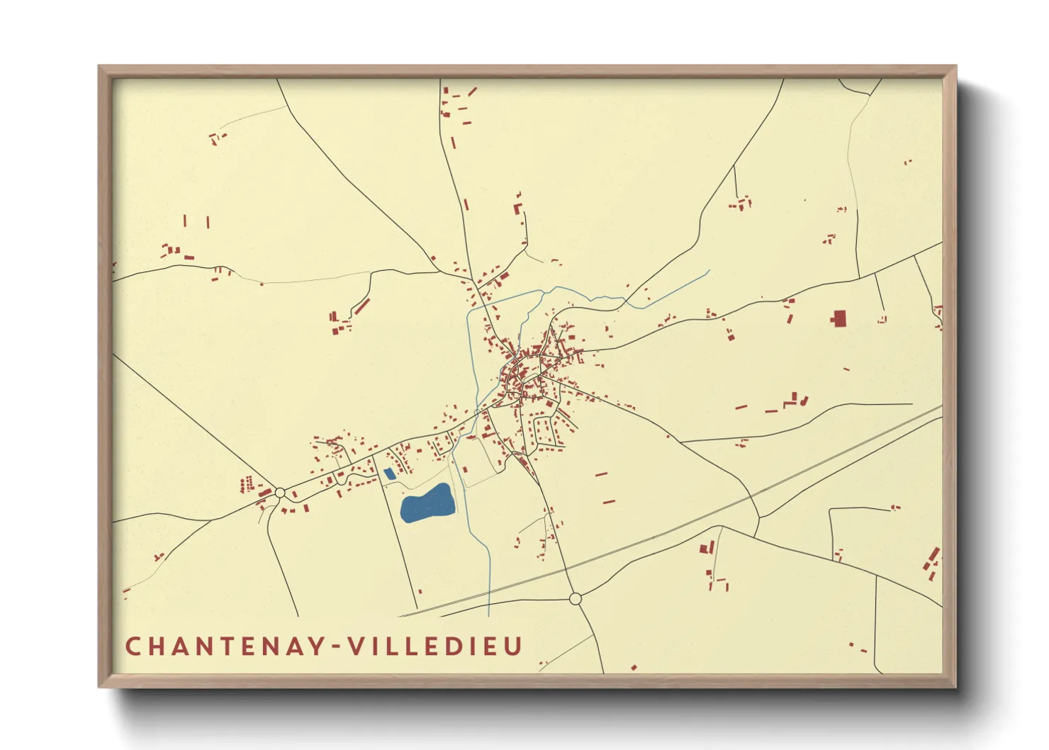 Une affiche de carte sur Chantenay-Villedieu