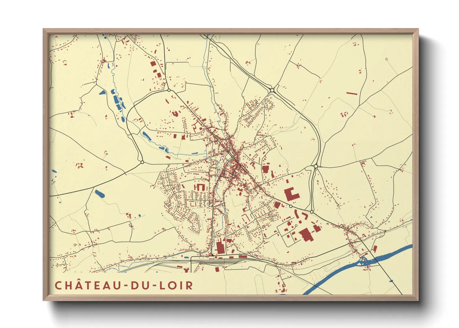 Une affiche de carte sur Château-du-Loir