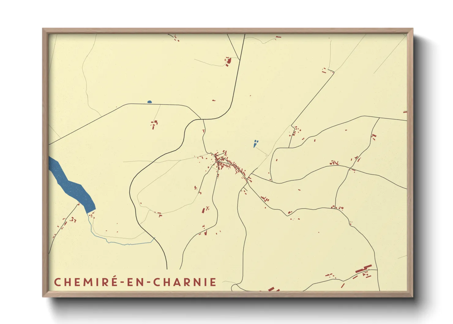 Une affiche de carte sur Chemiré-en-Charnie