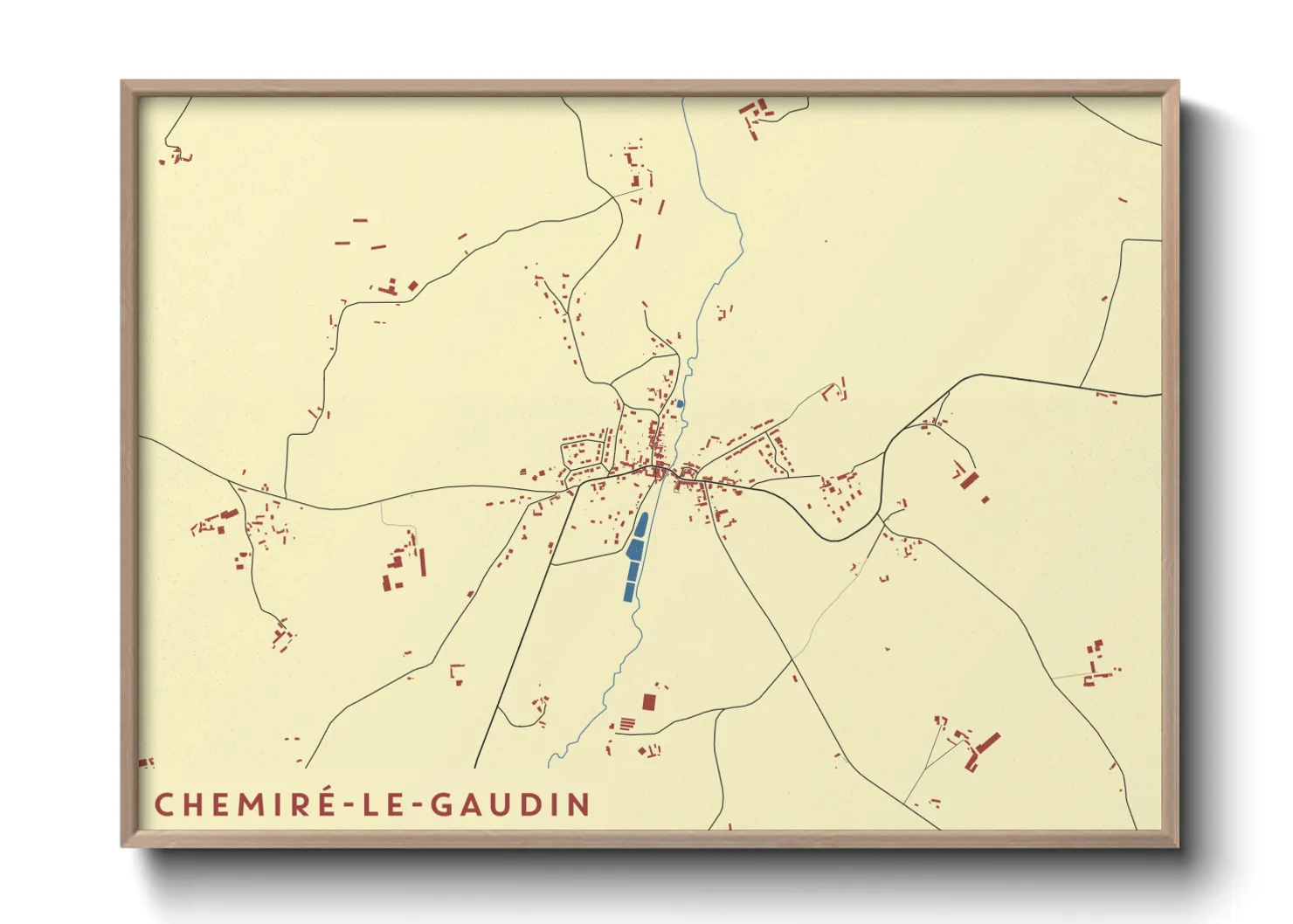 Une affiche de carte sur Chemiré-le-Gaudin