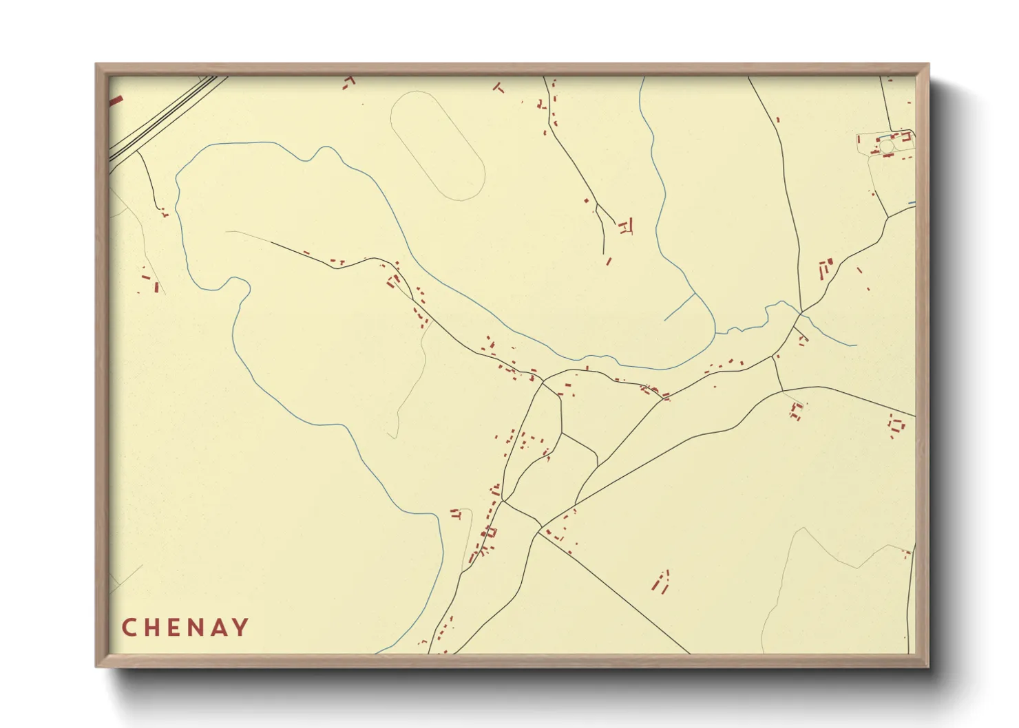 Une affiche de carte sur Chenay
