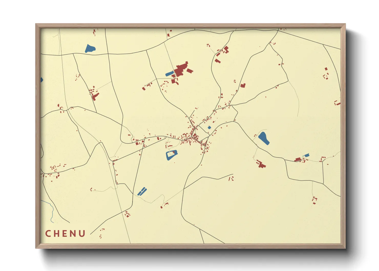 Une affiche de carte sur Chenu