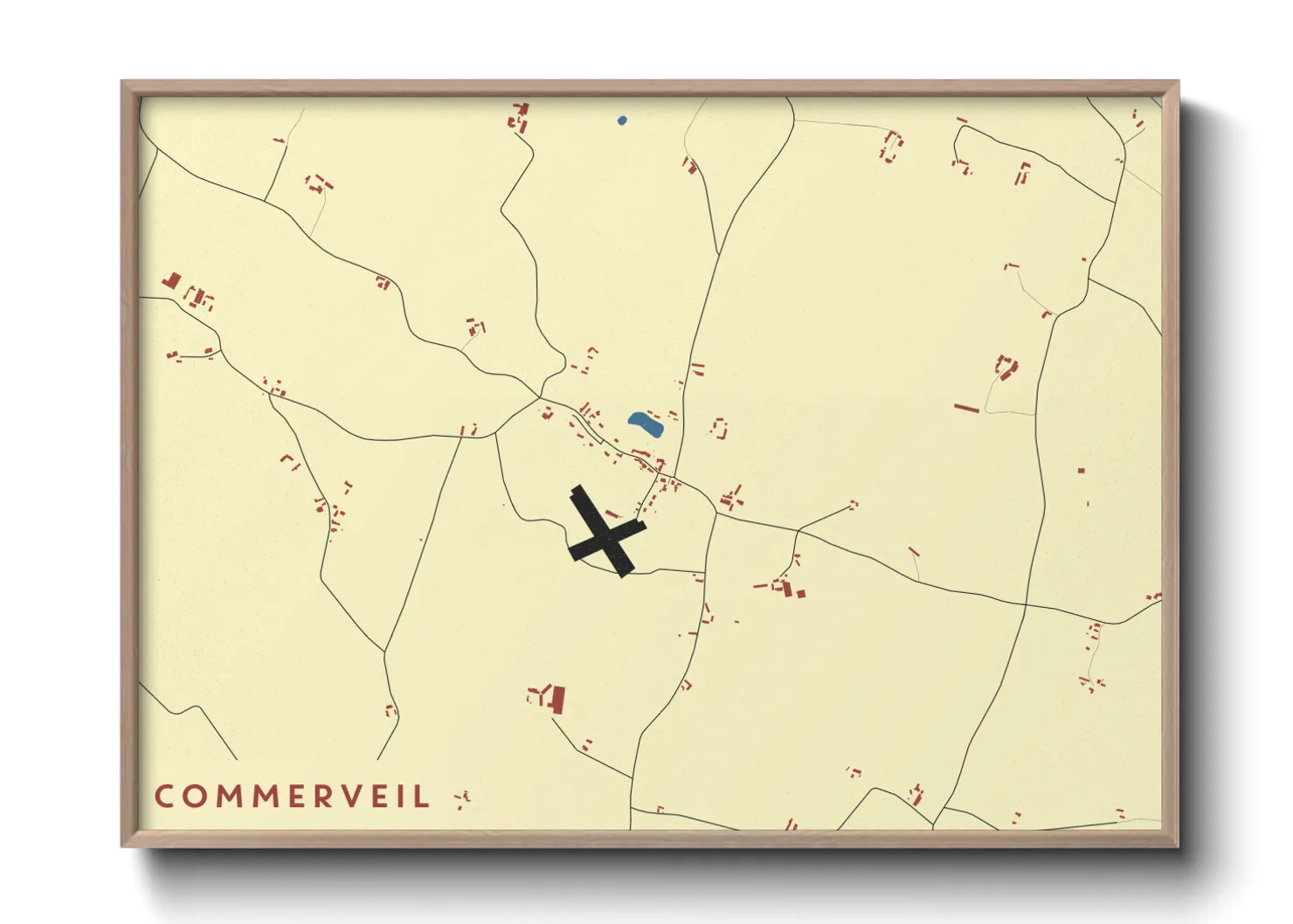 Une affiche de carte sur Commerveil