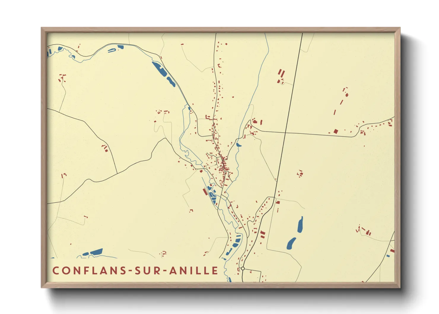 Une affiche de carte sur Conflans-sur-Anille
