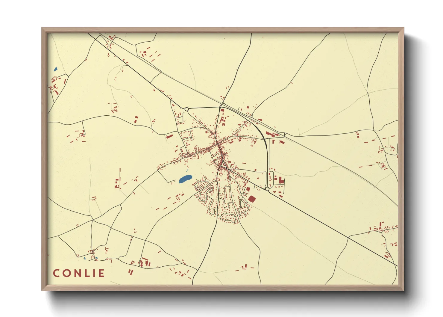 Une affiche de carte sur Conlie