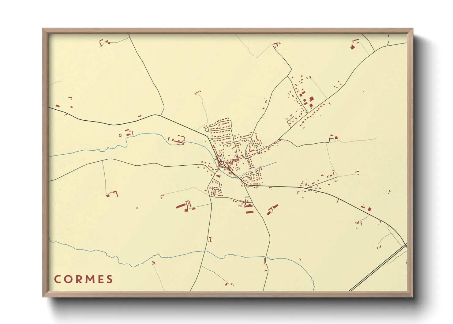 Une affiche de carte sur Cormes