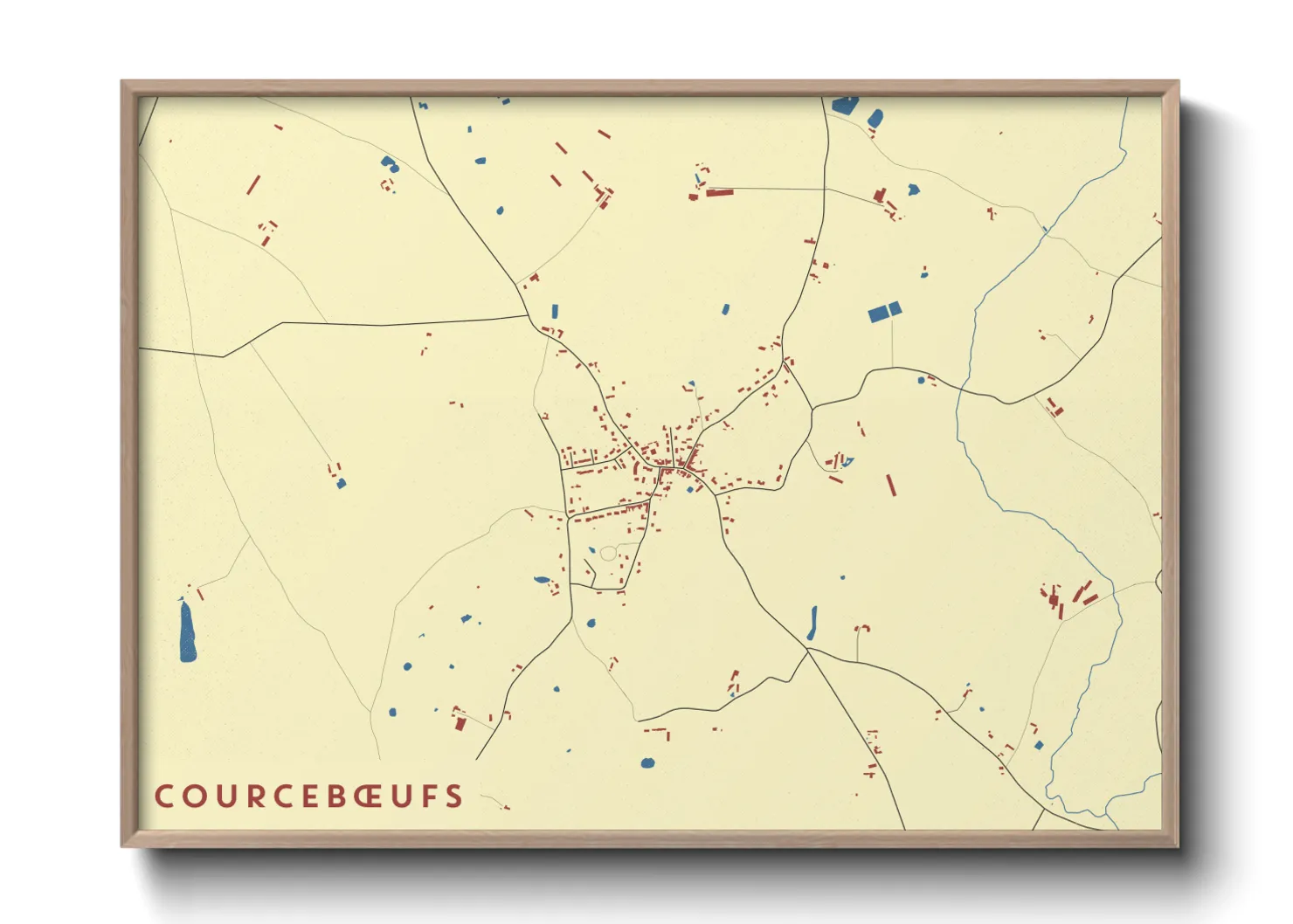 Une affiche de carte sur Courcebœufs