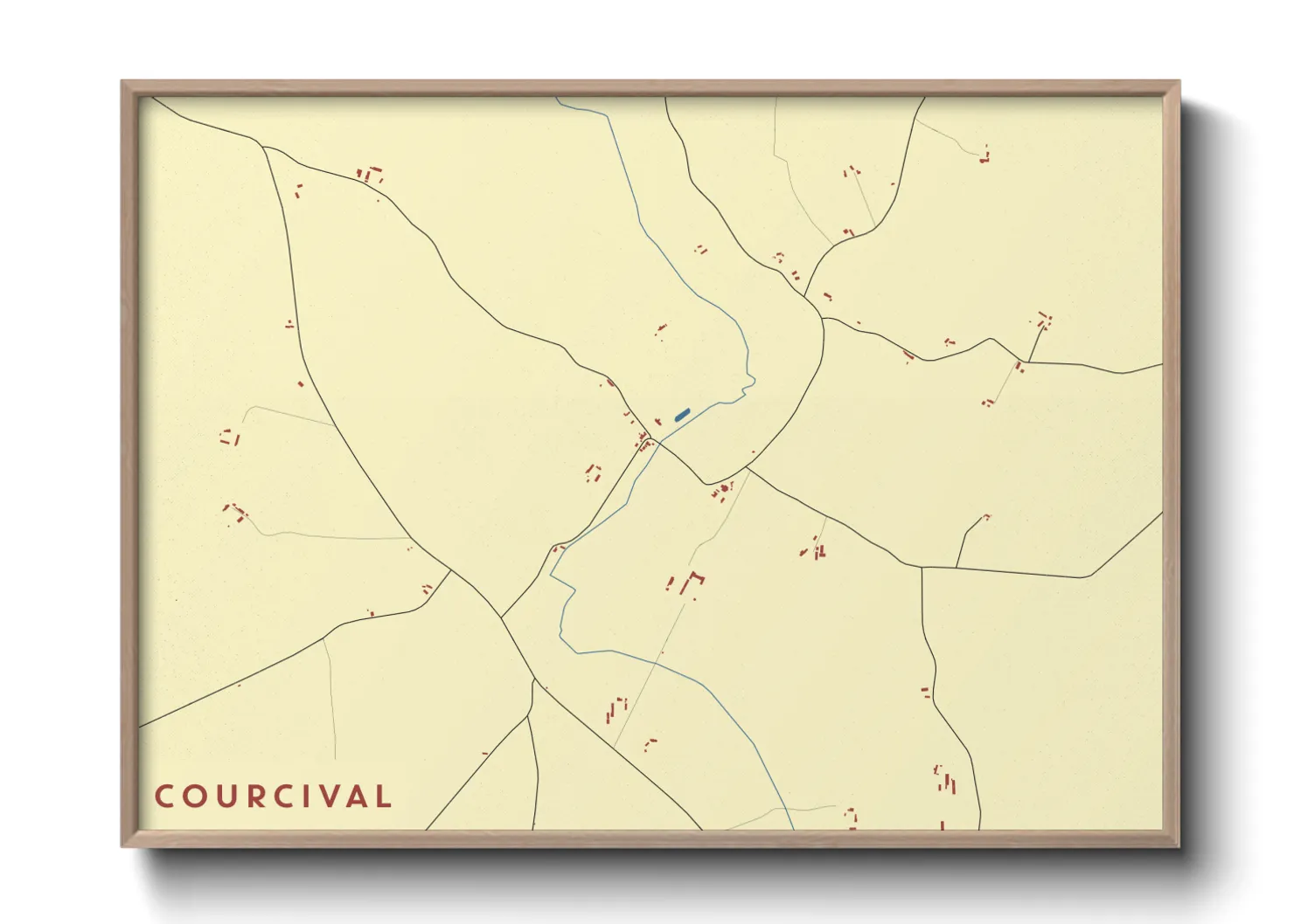 Une affiche de carte sur Courcival