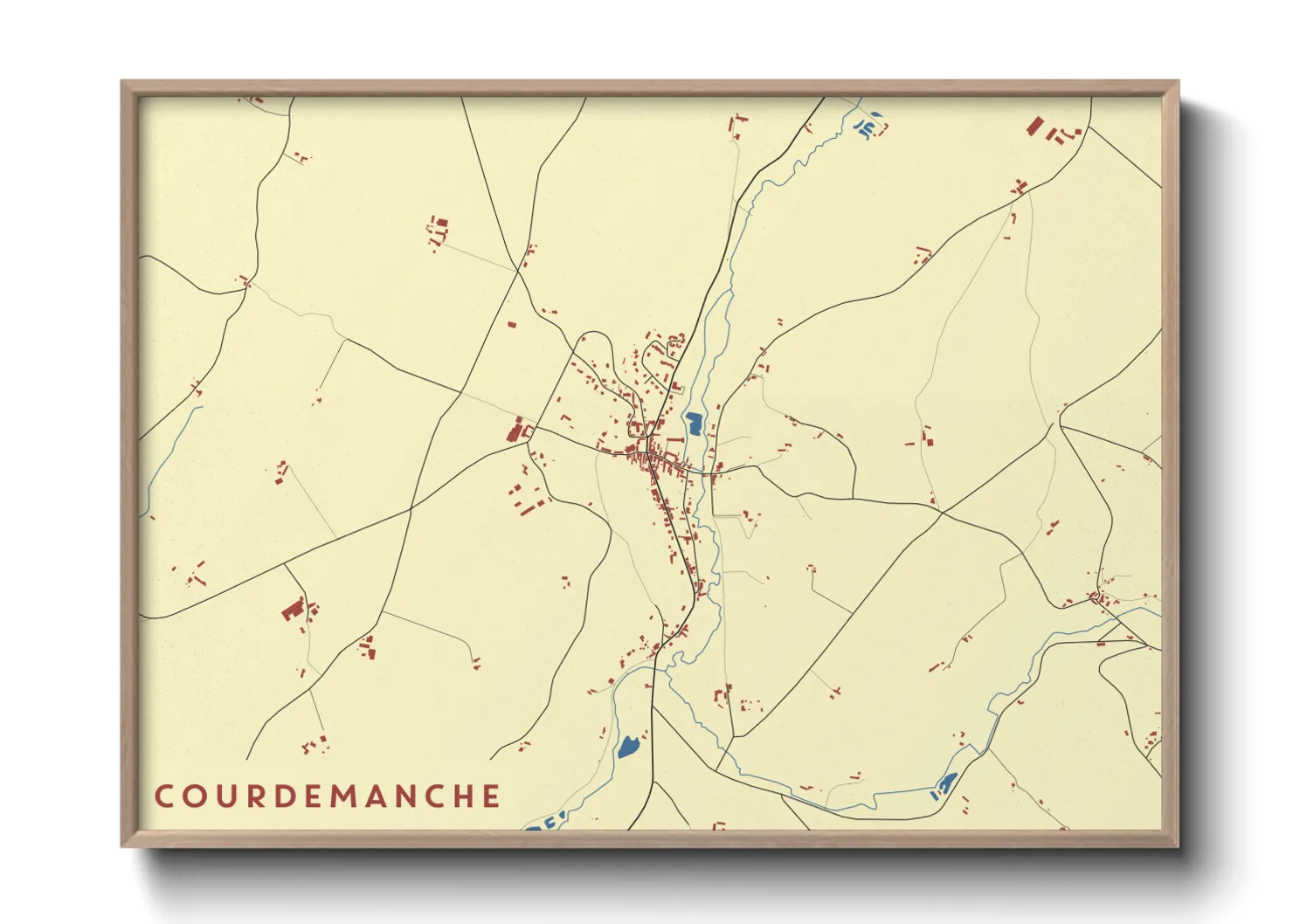 Une affiche de carte sur Courdemanche