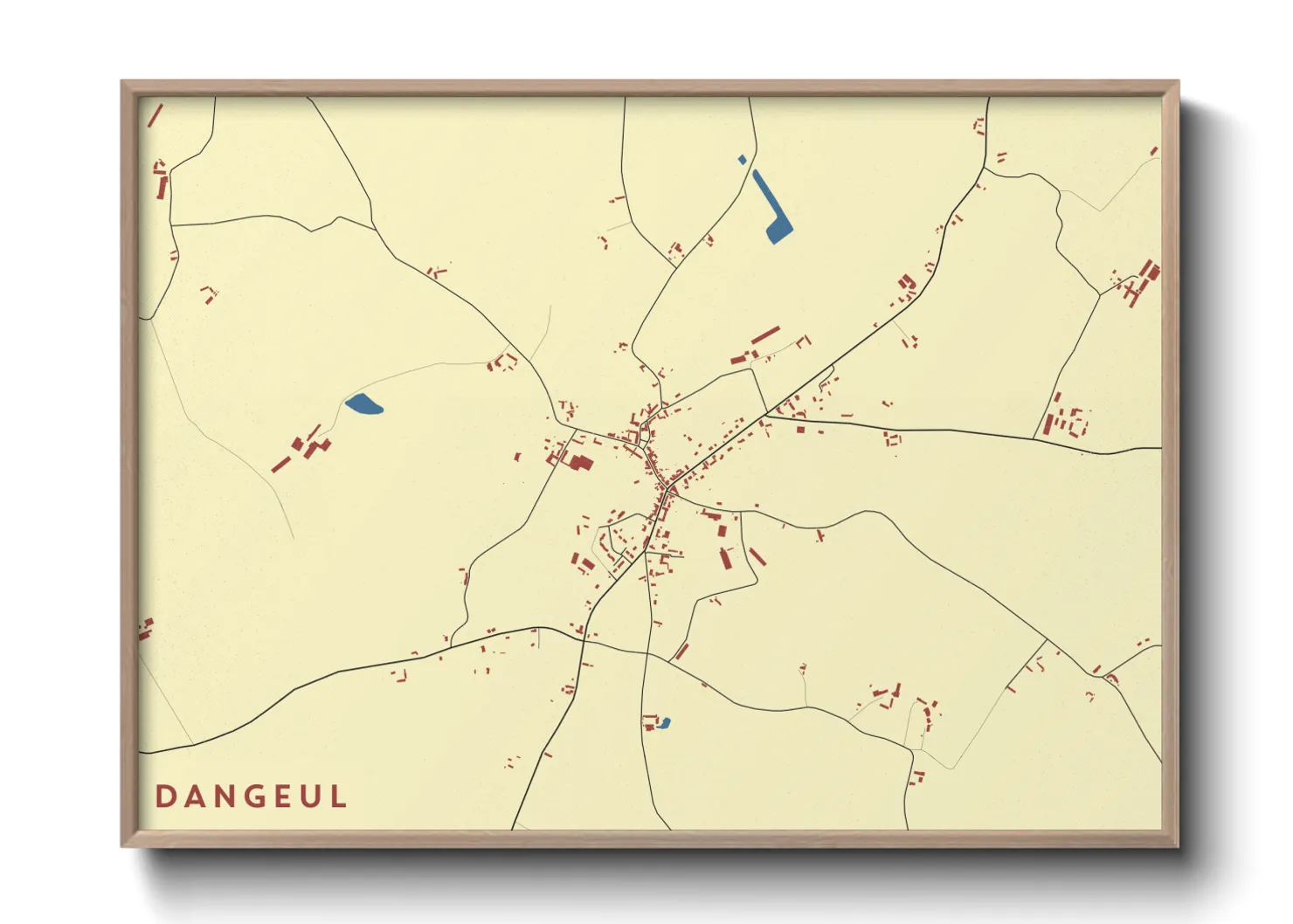 Une affiche de carte sur Dangeul