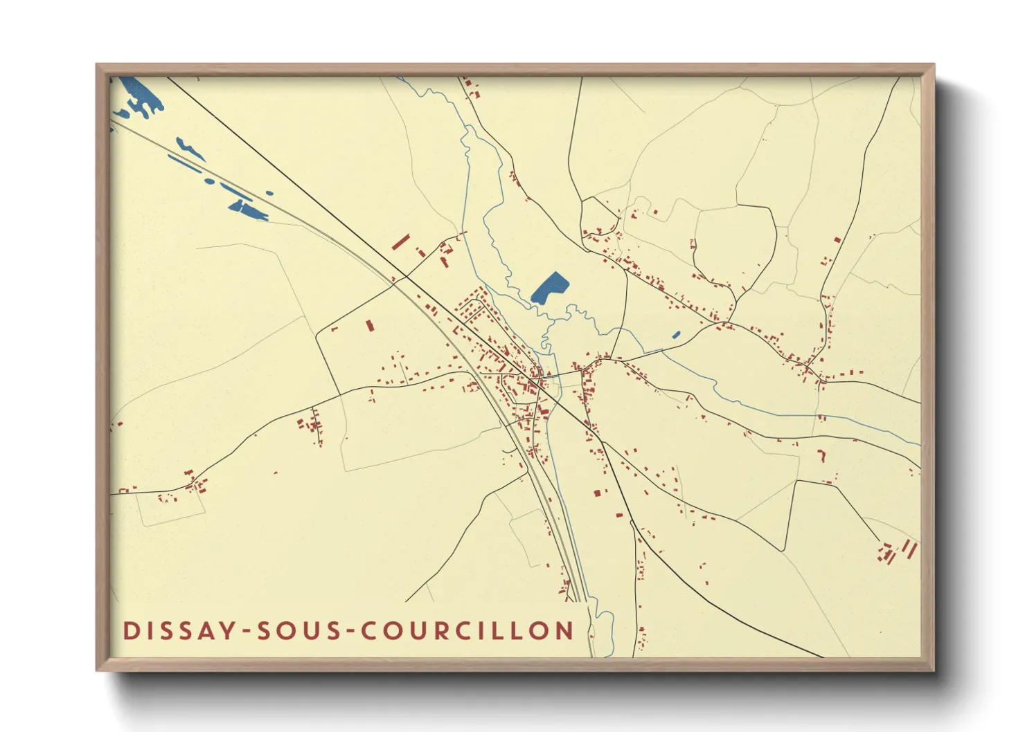 Une affiche de carte sur Dissay-sous-Courcillon