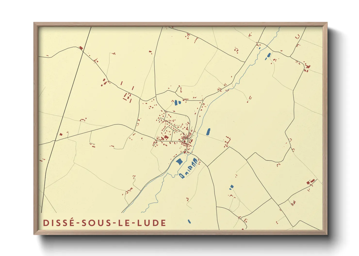 Une affiche de carte sur Dissé-sous-le-Lude