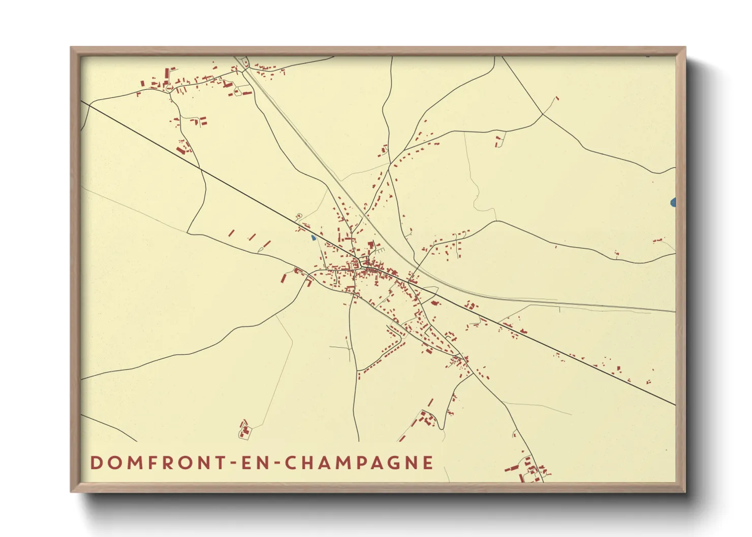 Une affiche de carte sur Domfront-en-Champagne