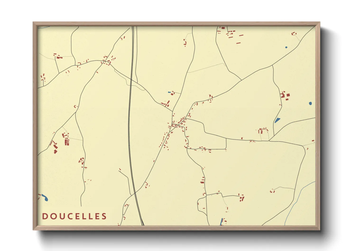 Une affiche de carte sur Doucelles