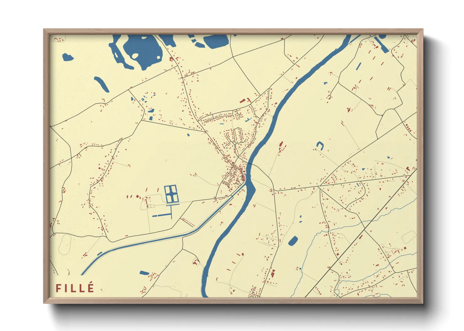 Une affiche de carte sur Fillé