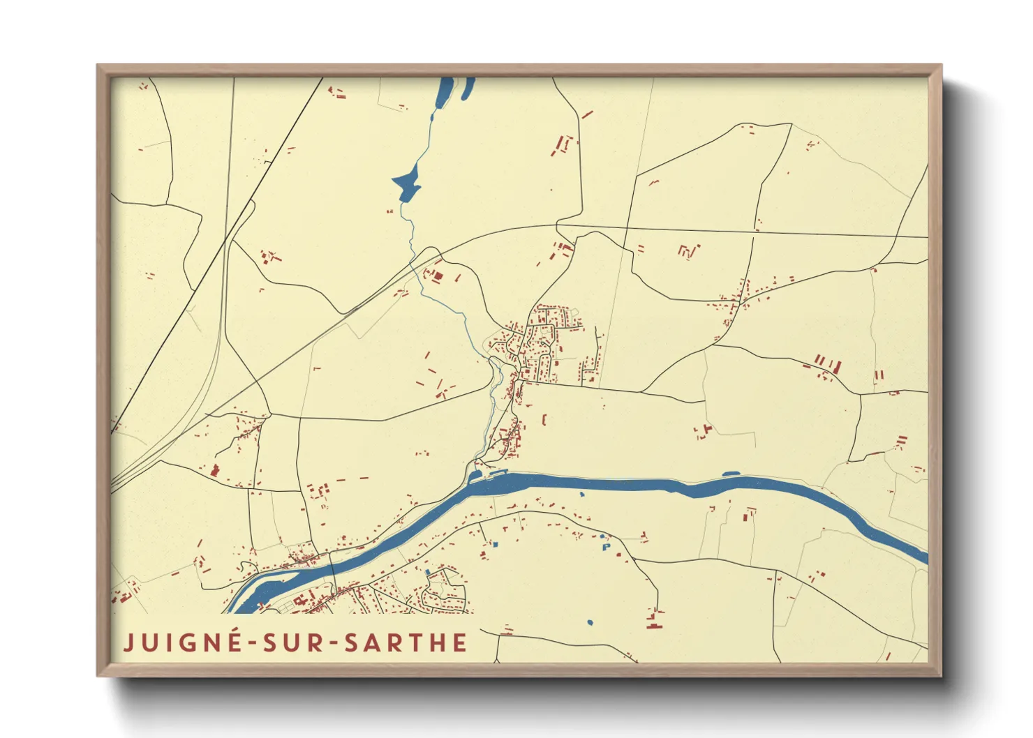 Une affiche de carte sur Juigné-sur-Sarthe