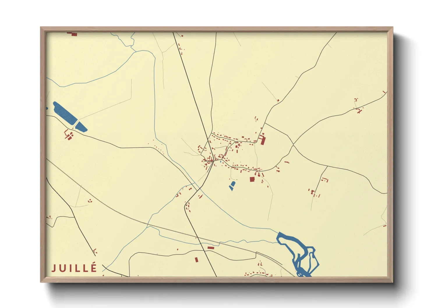 Une affiche de carte sur Juillé