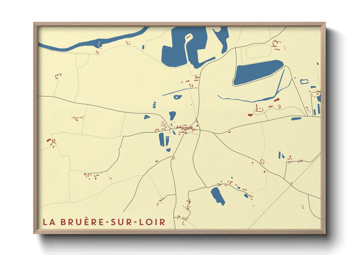 Une affiche de carte sur La Bruère-sur-Loir